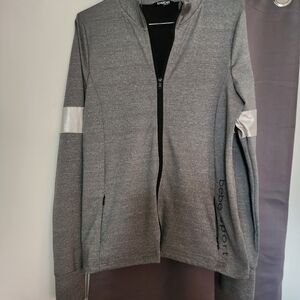 bebe sport Heather Gray Zip-Up Jacket